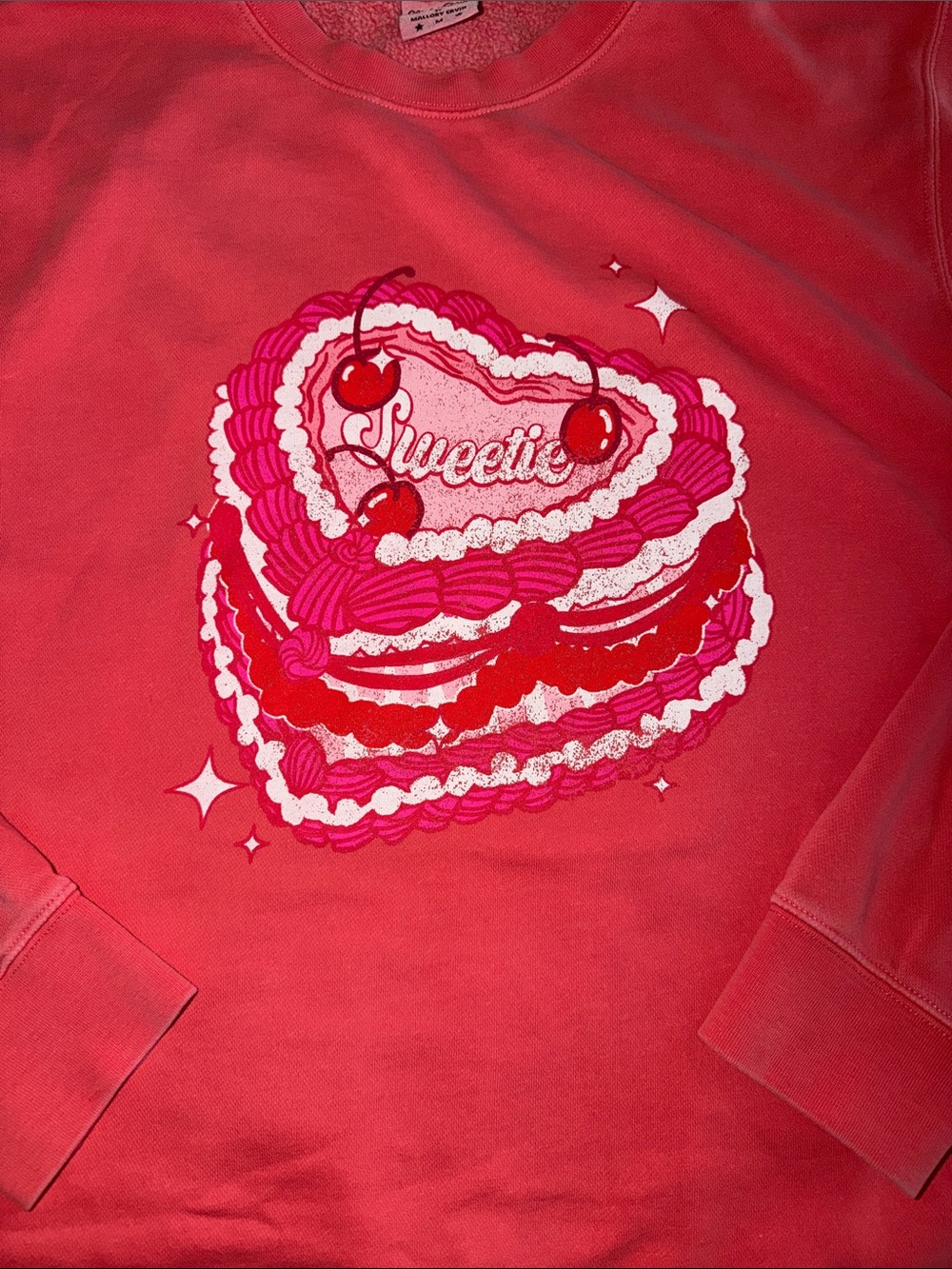 Sweetie Heart Graphic Crewneck Sweatshirt - Bright Pink - Picture 3 of 4